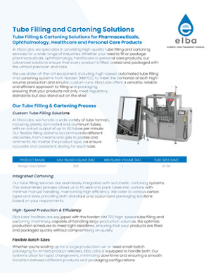 Tube Filling and Cartoning Solutions